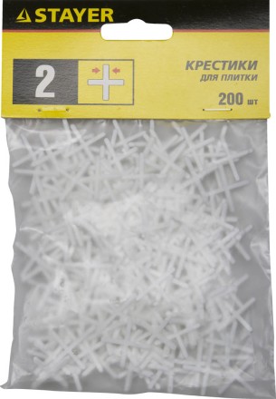 Крестики для кафеля, 2мм, STAYER 3380-2, 200шт 3380-2 купить в Уфе