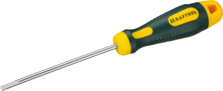 Отвертка KRAFTOOL, Cr-Mo-V сталь, двухкомпонентная противоскользящая рукоятка, SL, 4,0x90мм 250071-4.0-090 купить в Уфе
