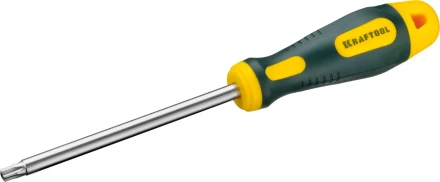 Отвертка KRAFTOOL, Cr-Mo-V сталь, двухкомпонентная противоскользящая рукоятка, TORX Hole, №40x125мм 250077-40-125 купить в Уфе