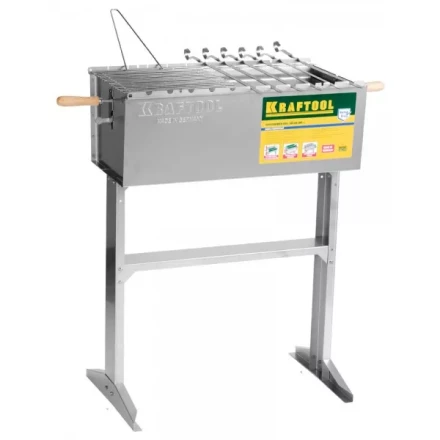 Мангал KRAFTOOL &quot;EXPERT&quot; стационарный, 6 шампуров, 1 решетка, поддон для угля, 300x600x800мм 68320 купить в Уфе