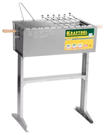 Мангал KRAFTOOL &quot;EXPERT&quot; стационарный, 6 шампуров, 1 решетка, поддон для угля, 300x600x800мм 68320 купить в Уфе