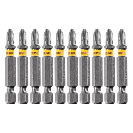 Бита PH2х50, сталь легированная S2, 10 шт., Е 6,3, шестигранный профиль, отрывная упаковка Denzel 11683 купить в Уфе