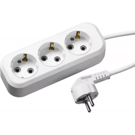 Удлинитель СИБИН электрический, ПВС сечение 0,75кв мм, 3 гнезда, макс мощн 2200Вт, 2м, заземление 55034-2 купить в Уфе