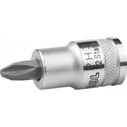 Торцовая бита-головка KRAFTOOL &quot;INDUSTRIE QUALITAT&quot;, материал S2, PHILLIPS, сатинированная, 1/2&quot;, PH3 27901-3_z01 купить в Уфе