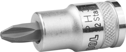 Торцовая бита-головка KRAFTOOL &quot;INDUSTRIE QUALITAT&quot;, материал S2, PHILLIPS, сатинированная, 1/2&quot;, PH3 27901-3_z01 купить в Уфе