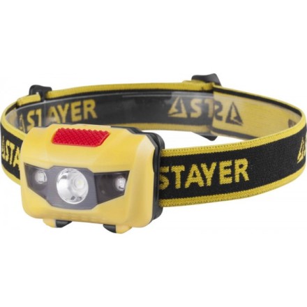 Фонарь STAYER &quot;MASTER&quot; налобный светодиодный, 1Вт(80Лм)+2LED, 4 режима, 3ААА 56568 купить в Уфе