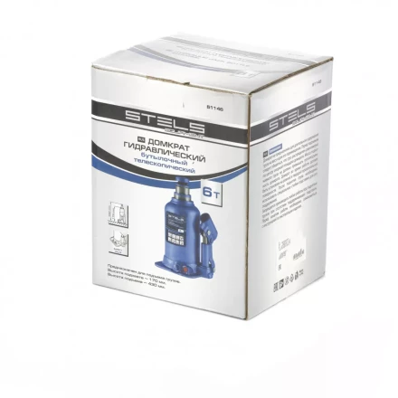 Домкрат гидравлический бутылочный телескопический 6 т подъем 170-430 мм Stels 51146 купить в Уфе