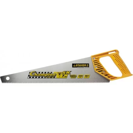 Ножовка STAYER &quot;PROFI&quot; &quot;CHAMPION&quot;, сверхбыстрый рез, прямой зуб, импульсная закалка, пластиковая ручка, 7 TPI, 450мм 15133-45_z01 купить в Уфе