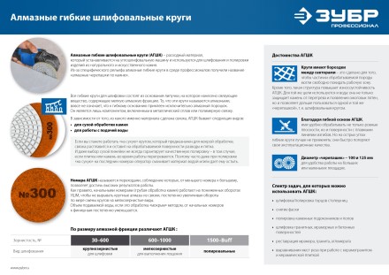 ЗУБР 125 мм, BUFF, мокрое шлифование, алмазный гибкий шлифовальный круг АГШК, Профессионал (29867-10000) купить в Уфе