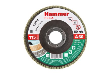 Круг Лепестковый Торцевой (КЛТ) HAMMER КЛТ 1 Ф115х22 Р60 213-019 купить в Уфе