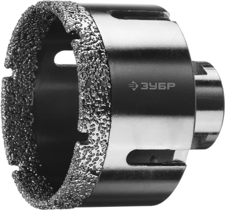 Алмазная коронка ЗУБР &quot;ПРОФЕССИОНАЛ&quot; универсальная для УШМ, сухое сверление, алмазы на вакуумной пайке,  посадка М14, d=68мм 29865-68 купить в Уфе