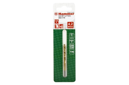 Сверло по металлу HAMMER Ф4.2х75мм (DR MT 4,2мм*75/43мм) купить в Уфе