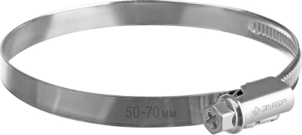ЗУБР Х-9Н, 50 - 70 мм, накатная лента 9 мм, цинк, 50 шт, червячный хомут (37807-70) купить в Уфе