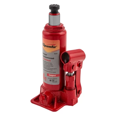 Домкрат гидравлический бутылочный, 4 т, h подъема 180–320 мм Sparta Compact 50339 купить в Уфе
