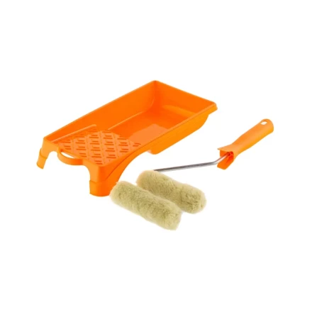 Малярный набор для фасадных работ: кювета 150 мм х 290 мм и мини-валик 110 мм Сибртех 80457 купить в Уфе