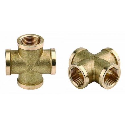 Крестовина GENERAL FITTINGS латунь, г/г/г/г, 1/2&quot; 51049-1/2 купить в Уфе