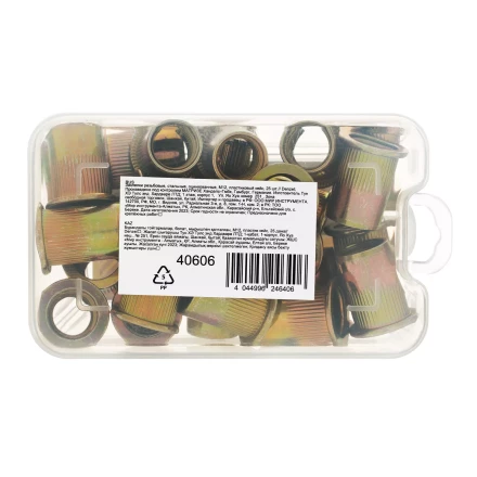 Заклепки резьбовые Denzel, стальные, оцинкованные, М12, пластиковый кейс, 25 шт., 40606 купить в Уфе