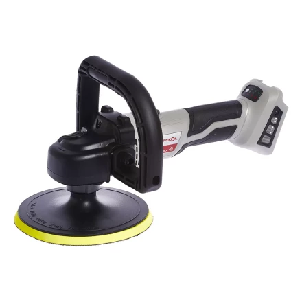 Угловая полировальная машина с бесщеточным (вентильным) двигателем ИНТЕРСКОЛ УПМ-180/18ВЭ аккумуляторная Li-ion АПИ (картон, без аккум. и ЗУ) купить в Уфе