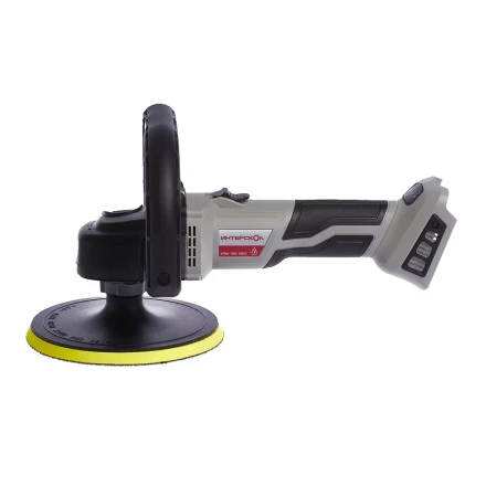 Угловая полировальная машина с бесщеточным (вентильным) двигателем ИНТЕРСКОЛ УПМ-180/18ВЭ аккумуляторная Li-ion АПИ (картон, без аккум. и ЗУ) купить в Уфе