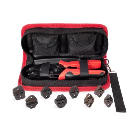 Пресс-клещи КВТ СТС+8 с 8 матрицами для опрессовки автоклемм, втулочных, изолированных и неизолированных наконечников, Dupont (набор) (89225) купить в Уфе