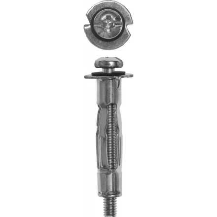 Анкер ЗУБР для пустотелых конструкций оцинкованный, с винтом PH2&amp;SL, М4х38х15мм, ТФ2, 180шт 4-302472-04-038 купить в Уфе