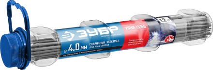 ЗУБР Д 4.0 х 350 мм, 1,2 кг в ПВХ тубе, УОНИ 13/55 с основным покрытием, электрод сварочный, Профессионал (40021-4.0) купить в Уфе
