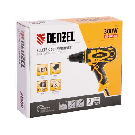 Дрель-шуруповерт сетевая SD-300-10// Denzel 26201 купить в Уфе