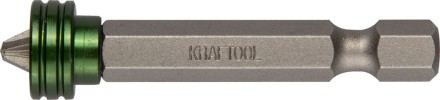Биты &quot;ЕХPERT&quot;, с магнитным держателем-ограничителем, KRAFTOOL 26128-2-50-1, тип хвостовика E 1/4&quot;, PH2, 50 мм, 1 шт. в блистере 26128-2-50-1 купить в Уфе