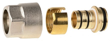 Соединитель GENERAL FITTINGS для металлопластиковых труб, евроконус, никелированная латунь, 3/4&quot; / 20 мм x 2,0 мм 51047-3/4-20 купить в Уфе