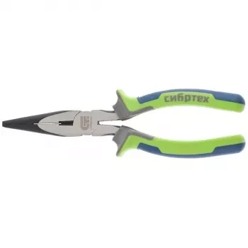 Длинногубцы прямые,180 мм фосфатирование трехкомпонентные рукоятки СИБРТЕХ 17156 купить в Уфе