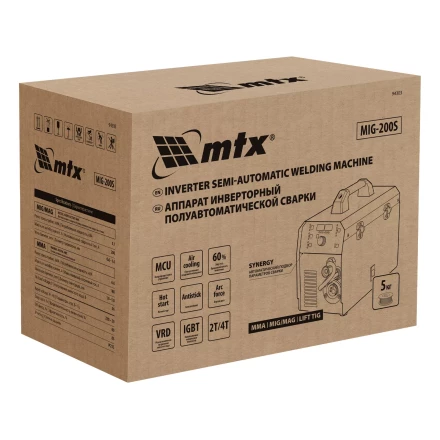 Аппарат инвертор. полуавтомат. cварки MTX MIG-200S, 200A, ПВ 60%, катушка 5 кг купить в Уфе