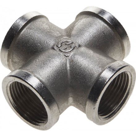 Крестовина GENERAL FITTINGS никелированная латунь, г/г/г/г, 3/4&quot; 51048-3/4 купить в Уфе
