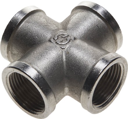 Крестовина GENERAL FITTINGS никелированная латунь, г/г/г/г, 3/4&quot; 51048-3/4 купить в Уфе
