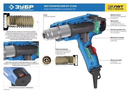 Фен технический ФТ-П1800 серия ПРОФЕССИОНАЛ купить в Уфе