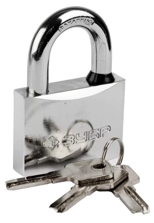 Замок ЗУБР "ЭКСПЕРТ" навесной, стальной корпус, классическая форма, закаленная дужка, 60мм 37227-60 купить в Уфе