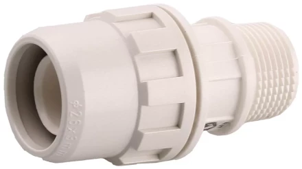 Муфта ЗУБР &quot;ШиреФит&quot; соединительная, &quot;штуцер с гайкой - внешняя резьба&quot;, 20мм-1/2&quot; 51461-20-1/2 купить в Уфе