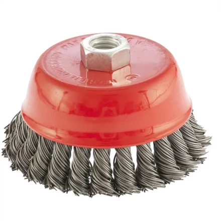 Щетка для УШМ 100 мм М14 &quot;чашка&quot; крученая проволока 0,8 мм MTX 74623 купить в Уфе