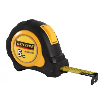 Рулетка STAYER &quot;MASTER&quot; &quot;OMEGA&quot; автостоп, обрезиненный корпус, 5мх19мм 3402-05-19_z01 купить в Уфе