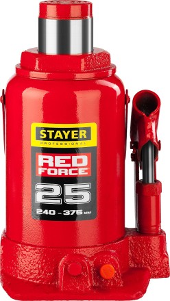 Домкрат гидравлический бутылочный &quot;RED FORCE&quot;, 25т, 240-375 мм, STAYER 43160-25 43160-25_z01 купить в Уфе
