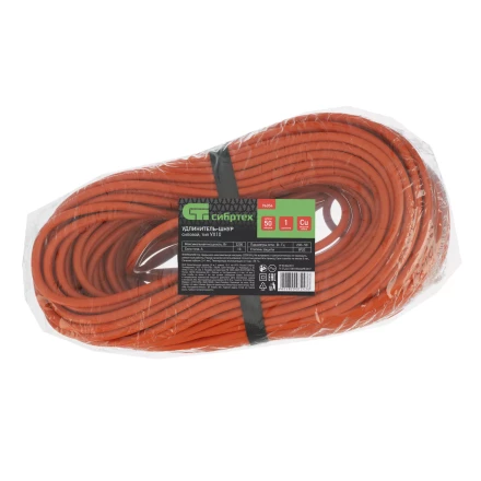 Удлинитель-шнур силовой 50 м, 10A, тип УХ10, 1 розетка, Россия Сибртех 96054 купить в Уфе