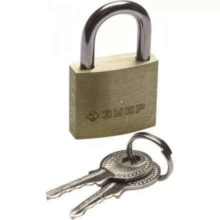 Замок ЗУБР &quot;ЭКСПЕРТ&quot; навесной мини, латунный корпус, 25мм 37130-25 купить в Уфе