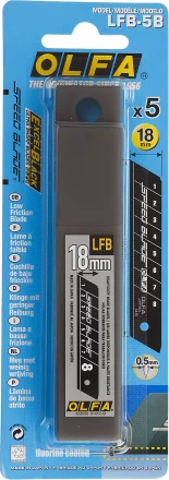 Лезвие OLFA, сегментированное, тефлоновое покрытие 18 мм OL-LFB-5B купить в Уфе