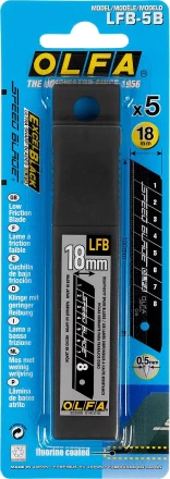 Лезвие OLFA, сегментированное, тефлоновое покрытие 18 мм OL-LFB-5B купить в Уфе