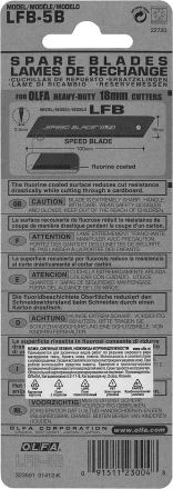 Лезвие OLFA, сегментированное, тефлоновое покрытие 18 мм OL-LFB-5B купить в Уфе