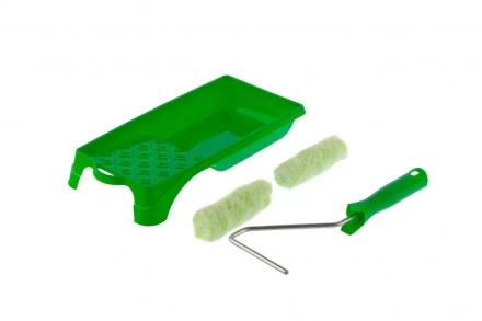 Малярный набор для работ по дереву: кювета 150 мм х 290 мм и мини-валик 110 мм Сибртех 80454 купить в Уфе