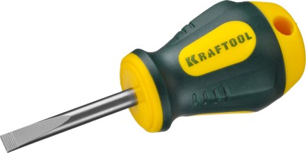 Отвертка KRAFTOOL, Cr-Mo-V сталь, двухкомпонентная противоскользящая рукоятка, SL, 5,5x38мм 250071-5.5-038 купить в Уфе