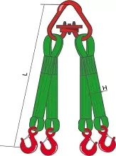 Строп текстильный четырехветвевой 4СТ 4 т  L=7.5 м РА 80 мм Звено РТ-3 купить в Уфе