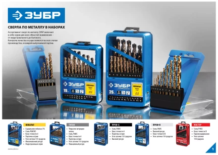 Наборы сверл по металлу с добавлением кобальта серия ПРОФЕССИОНАЛ купить в Уфе