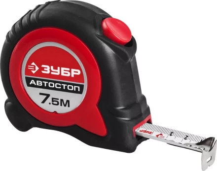 Рулетка ЗУБР &quot;МАСТЕР&quot;, двухкомпонентный корпус, автостоп, 7,5м/25мм 34052-08-25 купить в Уфе