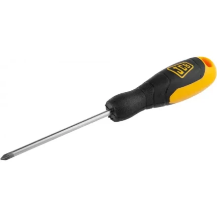 Отвертка JCB, хромомолибденовая сталь S2, двухкомпонентная рукоятка, магнитный наконечник, PZ №1х100мм JSD008 купить в Уфе